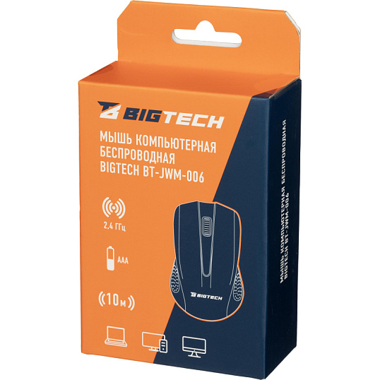 Мышь компьютерная черная, 1200DPi, 2.4Ггц, 105x65x40мм BT-JWM-006/E-WM861