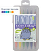 Фломастеры КИСТОЧКИ ДВУСТОРОННИЕ FUNCOLOR 12цв,в пластиковом пенале 32-0047