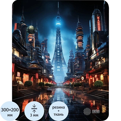 Коврик для мыши Cactus City 300x250x3мм (CS-MPC-D05M)