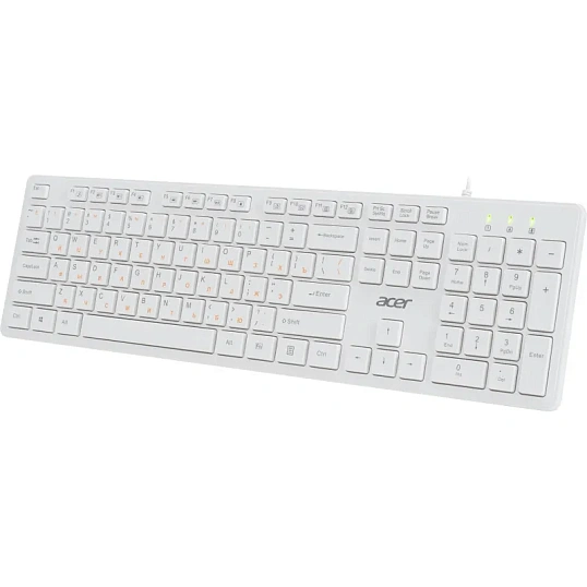 Клавиатура Acer OKW123 белый USB (ZL.KBDEE.00D)