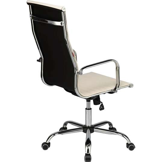 Кресло ЮШД Комус Мебель Easy Chair 711 экокожа, бежевый, хром