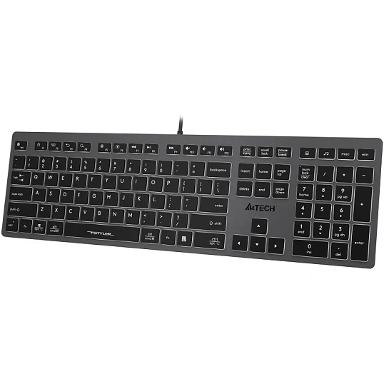 Клавиатура A4Tech Fstyler FX60 серый USB slim LED (FX60 GREY / WHITE)