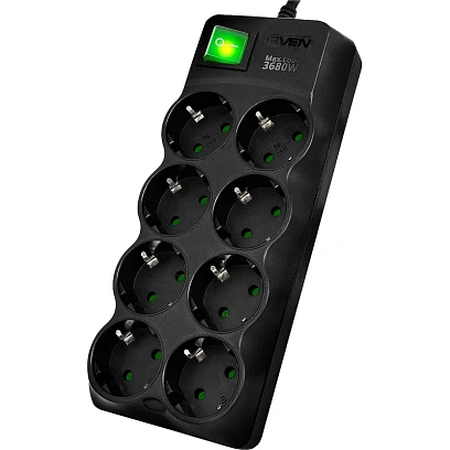Сетевой фильтр SVEN SF-08E-16 1,8 м 8 розеток, 16А черный