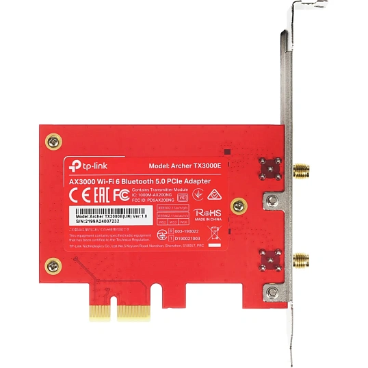 Сетевой адаптер Wi-Fi TP-Link Archer TX3000E AX3000 PCI-E BT 5.0