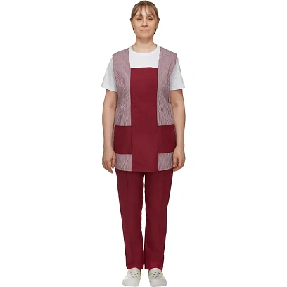 Костюм для горничных и уборщиц у08-СБР бордо (р.60-62)р.170-176