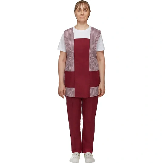 Костюм для горничных и уборщиц у08-СБР бордо (р.56-58)р.170-176