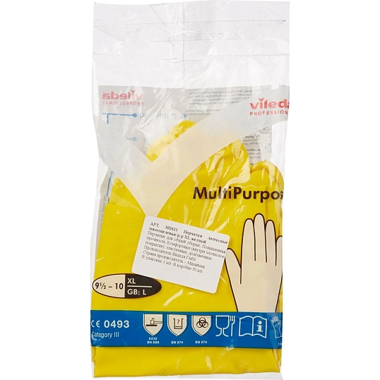 Перчатки резиновые Vileda Profes латекс желтый рXL 102591/174377,ПС