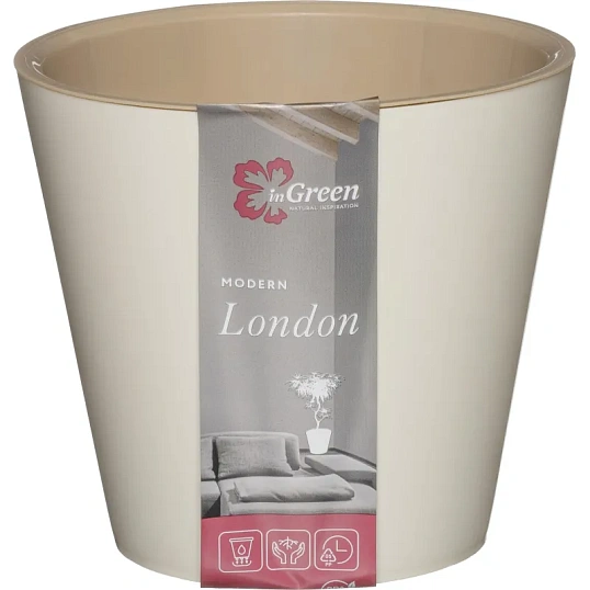 Горшок для цветов London  D 160 мм, 1,6 л Сливочный ING6204СЛ