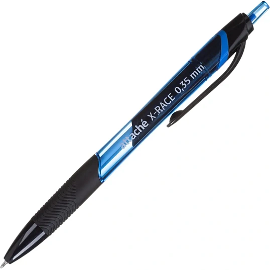 Ручка шариковая автомат. Attache X-Race лин 0,35мм масл, с манж,синяя