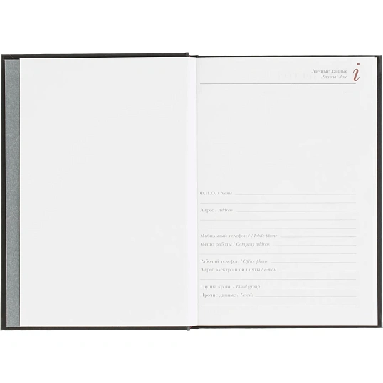 Ежедневник датированный 2026 А5+ IDEAL NEW черный 3-344/03