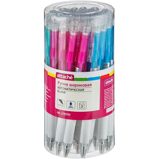 Ручка шариковая автомат. Attache Elixir,с манж,0,35мм,синяя,ассорти