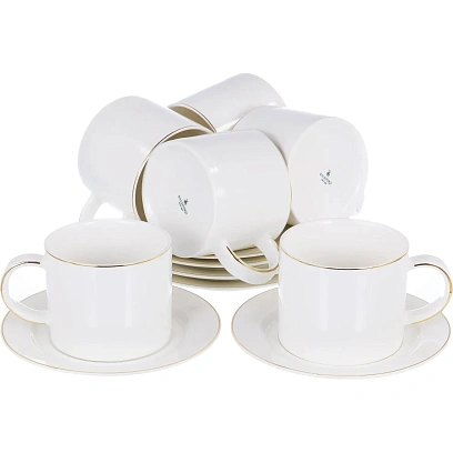 Набор чайный (12) 6чашек с блюдц.,NEW BONE CHINA,Грация подар уп 101-01038