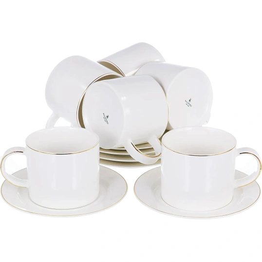 Набор чайный (12) 6чашек с блюдц.,NEW BONE CHINA,Грация подар уп 101-01038