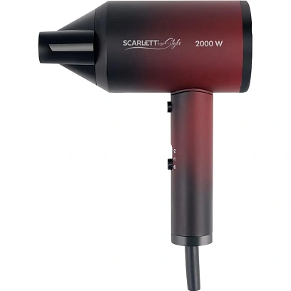 Фен SCARLETT SC-HD70I38, 2000Вт, черный с красным
