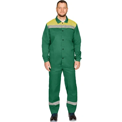 Костюм летний муж. л16-КБР с СОП зел/желт (р.56-58) 182-188