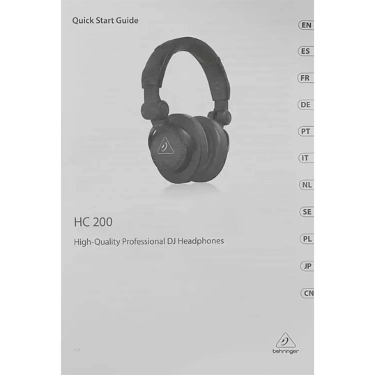 Наушники Behringer HC 200, закрытые, накладные, для DJ, поворотные амбушюры