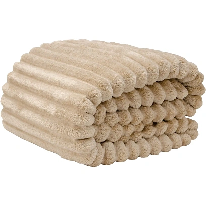 Покрывало 200х220 BRAVO Family велсофт Волна г/к №79 песочный в пакете