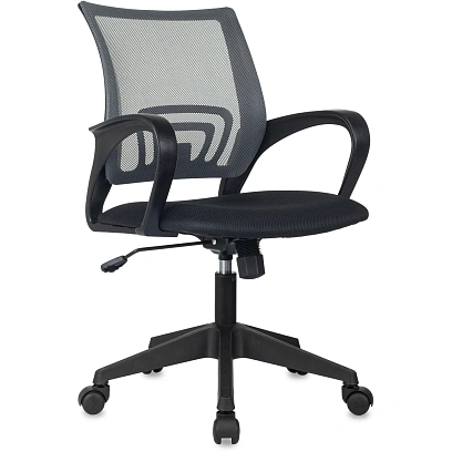 Кресло БР Комус Мебель EChair-396 сетка/ткань,серый/черный,пластик