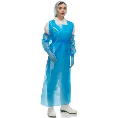 Фартук многоразовый HACCPER Evatex Profi Pack синий 0,1мм 30шт/уп (330115)