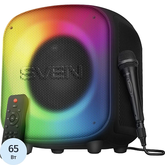 Акустическая система Sven PS-555, черный, 65Вт, BT/USB/microSD, пульт,аккум