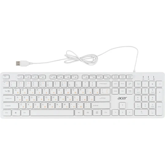 Клавиатура Acer OKW123 белый USB (ZL.KBDEE.00D)