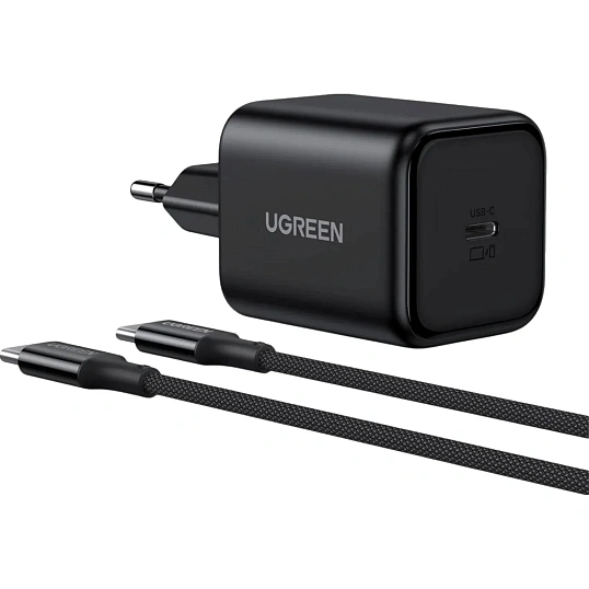 Зарядное устройство UGREEN X524,сет, с каб(65054)45W,USB-C,GaN, EU,черн