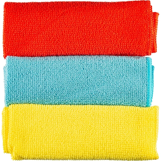Салфетки хозяйственные из микрофибры универсальные 180gsm, 30х30см, 3шт/уп