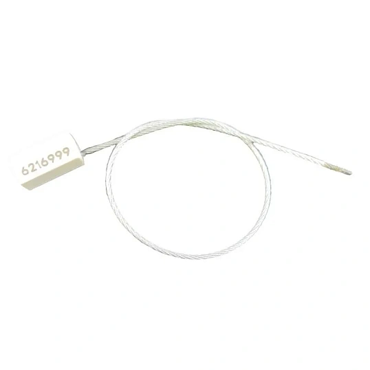 Пломба тросовая номерная, однораз., 500 мм, 100 шт/уп, белый