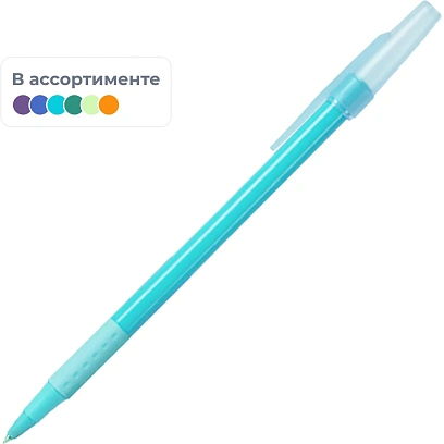 Ручка шариковая неавтомат. Deli EQ31,пул.нак0,7,круг,мягк.грип,син,в асс