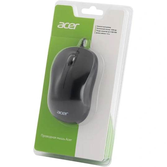 Мышь компьютерная Acer OMW140 black (1200dpi) USB(ZL.MCEEE.00L)