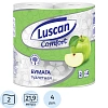 Бумага туалетная Luscan Comfort 2сл бел с зел тисн яблок 100%цел 21,9м4р/уп