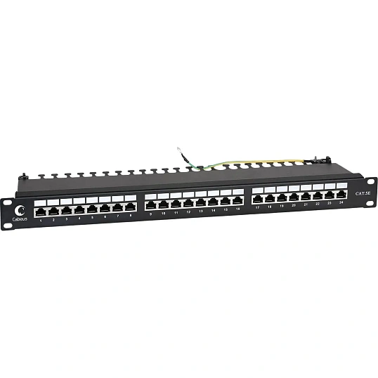 Патч-панель Cabeus PL-24-CAT.5E-SH-DUAL 19 1U 24xRJ45 кат.5E FTP