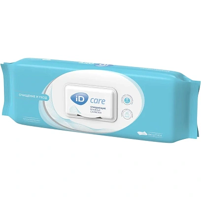Салфетки влажные очищающие iD CARE 64шт/уп