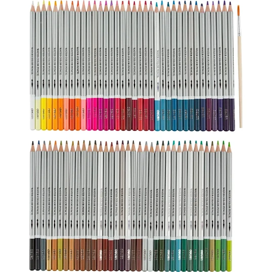 Карандаши акварельные Deli липа 72 цв/наб мет.кор. 6524