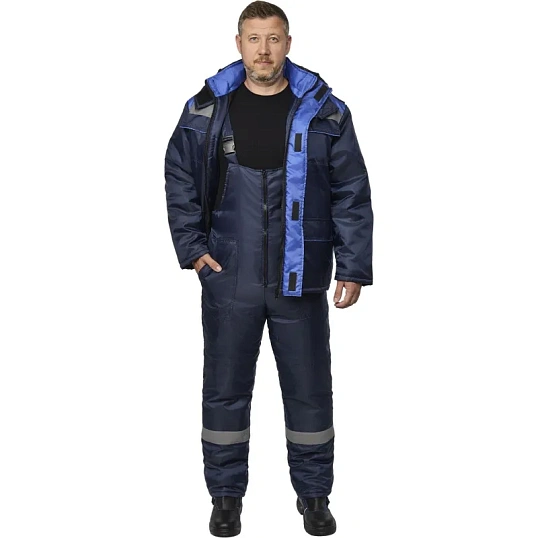 Костюм рабочий зимний муж з12-КПК с СОП син/вас оксф 44-46/158-164