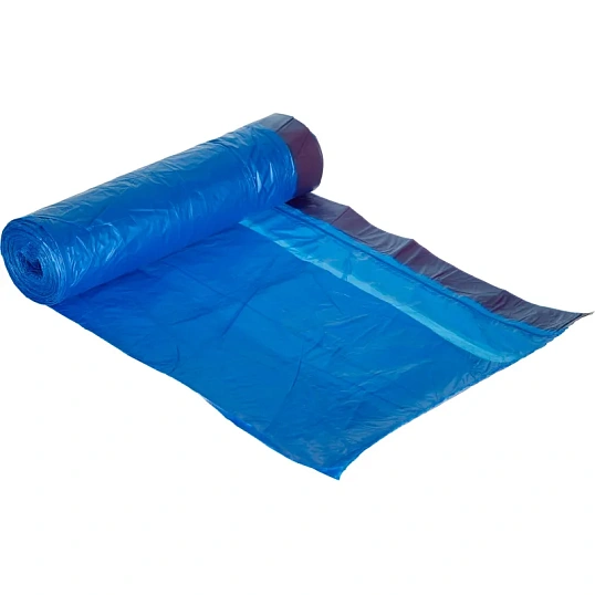 Мешки для мусора ПНД 30л 25мкм 20шт/рул синие 50x60см Luscan с завязками