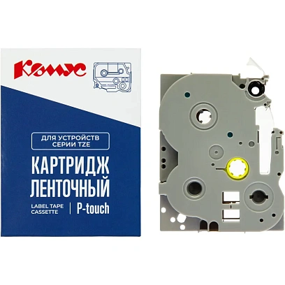 Картридж Комус TZE-211(Brother TZE-211 черный на белом ,6мм/8м)