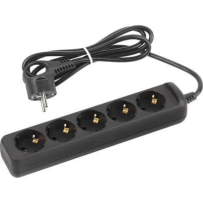 Удлинитель ЭРА UX-5e-3m-B (5р/3м/10А/с заземл/3х0,75мм2, черный)