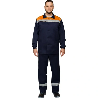 Костюм летний муж. л16-КБР с СОП син/оранж (р.52-54) 170-176