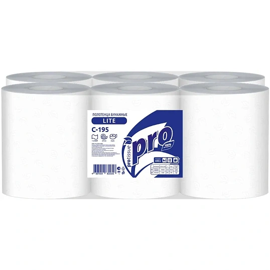 Полотенца бумажные д/дисп Protissue ЦВ 1сл 6рул по 275м С195