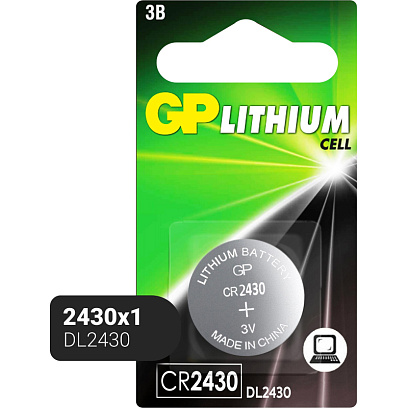 Батарейка GP Lithium CR2430 бл/1шт, CR2430-2C1