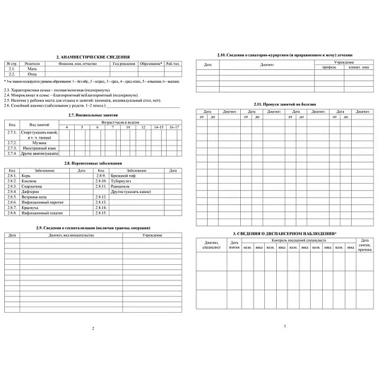Карта медицинская ребенка А4,обл.мел.карт,блок офсет,скрепк ф026У-2 КЖ-112л