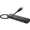 Разветвитель USB UGREEN CM219 (75582) 4Port USB-A 3.2 Gen1 Hub,с USB-C,черн