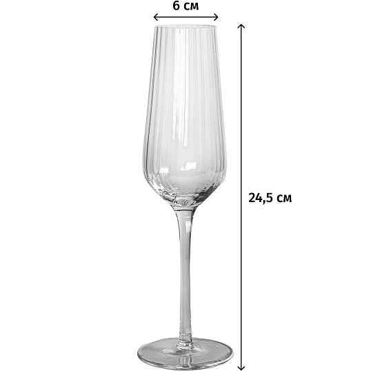 Бокал -флюте для шампанского 270 мл Optical d 6 см h24,5 см 6 шт/уп