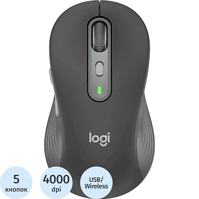 Мышь компьютерная Logitech M750 L Large 4000dpi BT/Radio 5but (910-006266)
