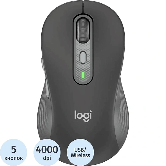 Мышь компьютерная Logitech M750 L Large 4000dpi BT/Radio 5but (910-006266)