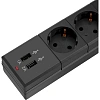 Сетевой фильтр Buro BU-SP1.8_USB_2A-B 1.8м (6 розеток) черный