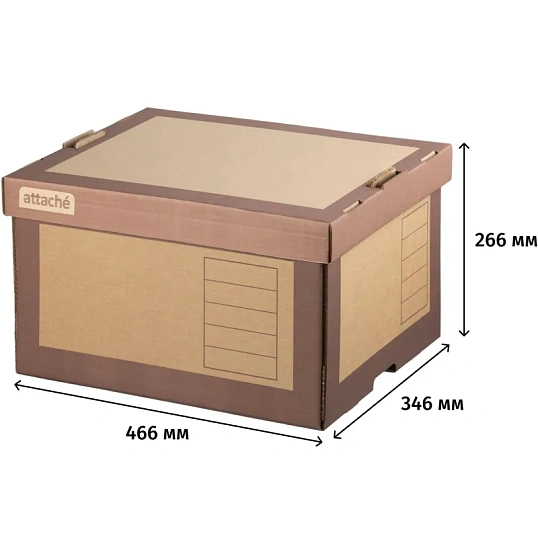 Короб архивный Attache на 5 папок 75мм, надстраив.,крышка