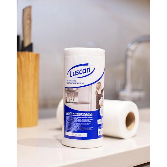 Салфетки хозяйственные Luscan спанлейс 40г/м2, 22х23см, 70л/рул