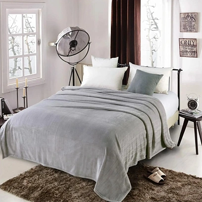 Плед велсофт  150х200см темно серый 17-4405 G